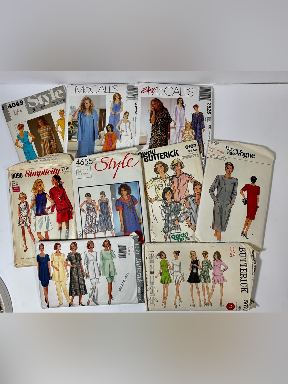 9 Vintage Sewing Pattern Lot - Mixed Brands